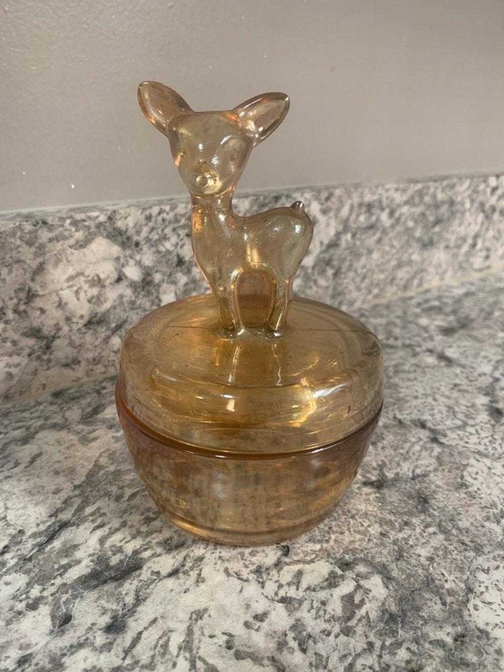 Carnival Glass Deer Jar 1940’s